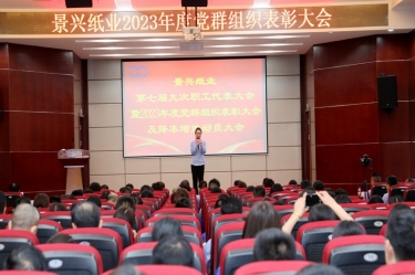 统一思想 坚定信心 | 9999js金沙老品牌纸业召开第七届九次职工代表大会暨2023年度党群组织表彰大会及降本增效动员大会