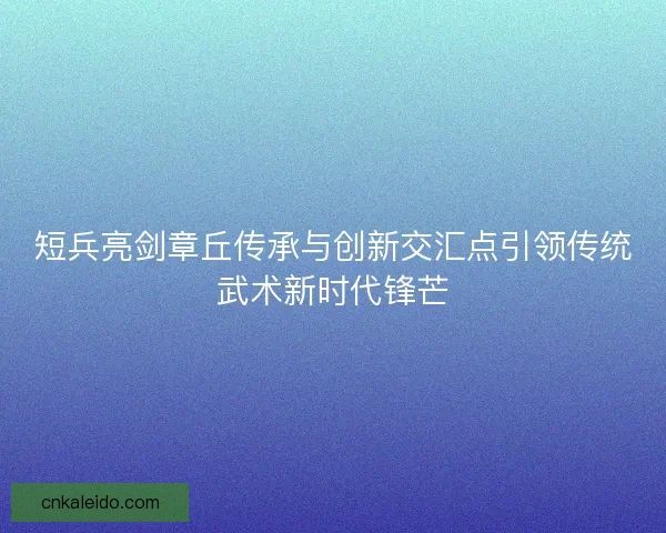 短兵亮剑章丘传承与创新交汇点引领传统武术新时代锋芒