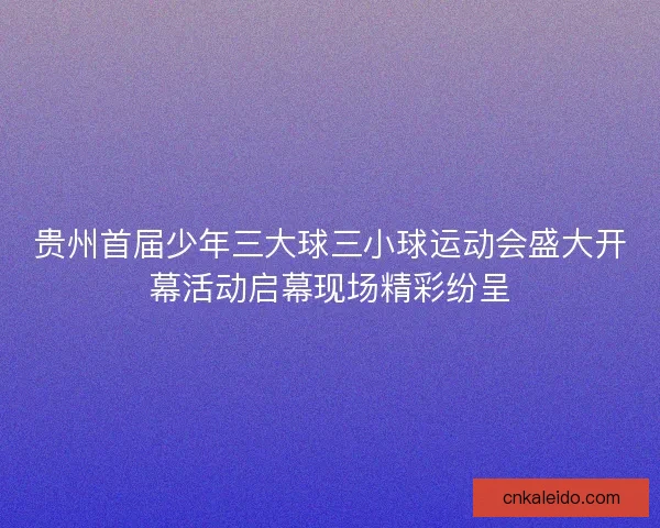 贵州首届少年三大球三小球运动会盛大开幕活动启幕现场精彩纷呈 贵州首届少年三大球三小球运动会盛大开幕活动启幕现场精彩纷呈